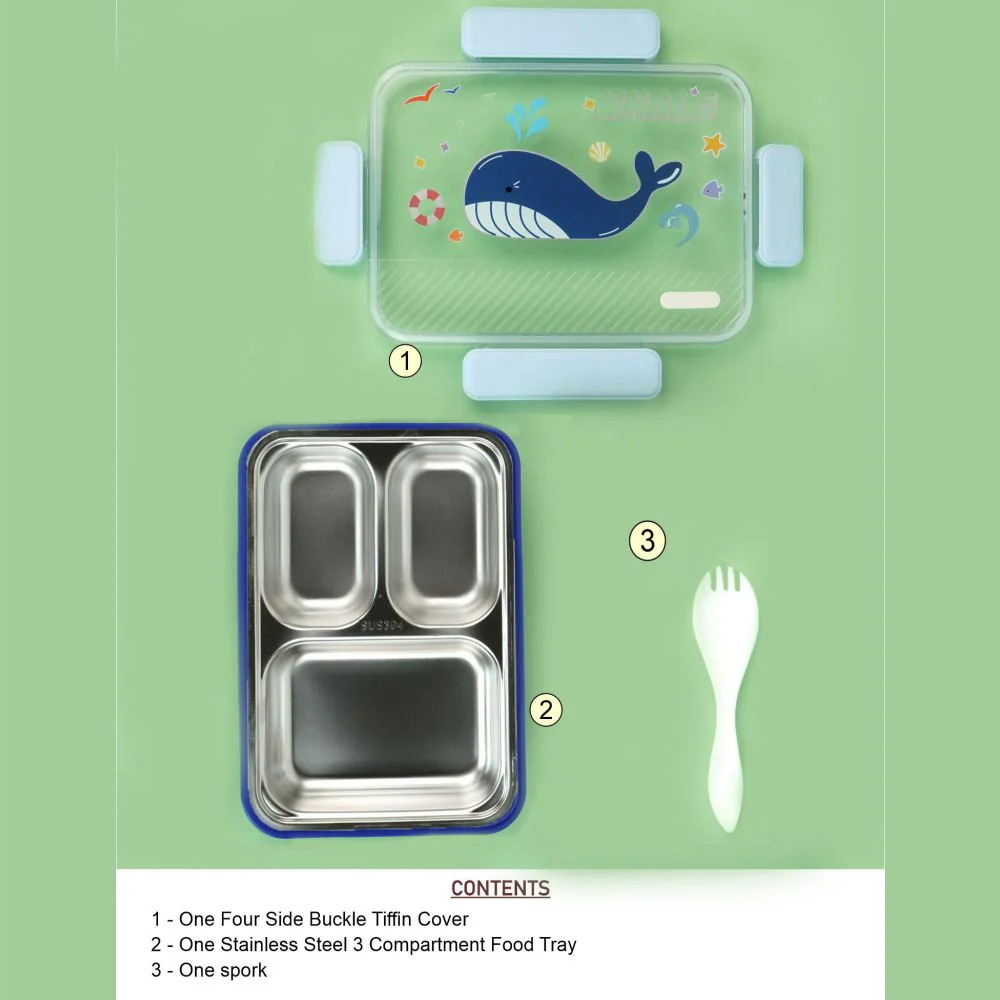 Little Surprise Box, Blue Whale Big Size Stainless Steel Kids Lunch Box - Image 5