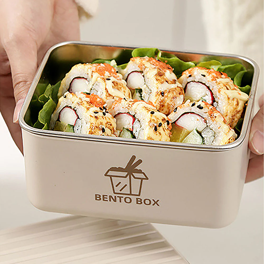 Little Surprise Box, Cream2pcs Bento Stainless Steel Lunch Box Container set with insulated Matching lunch Bag for Kids & Adults - Image 9