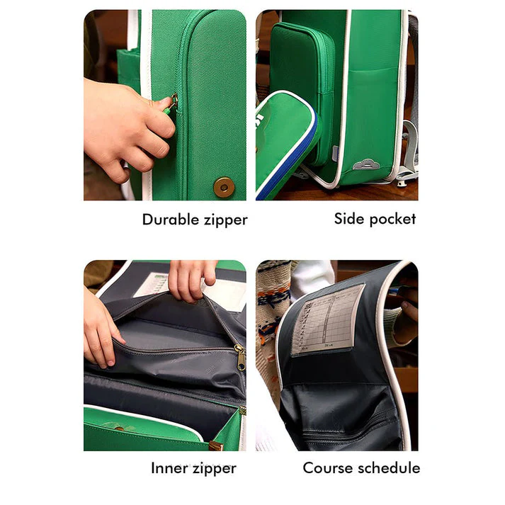Little Surprise Box Jade Green Rectangle style Backpack for Kids, Large - Image 3