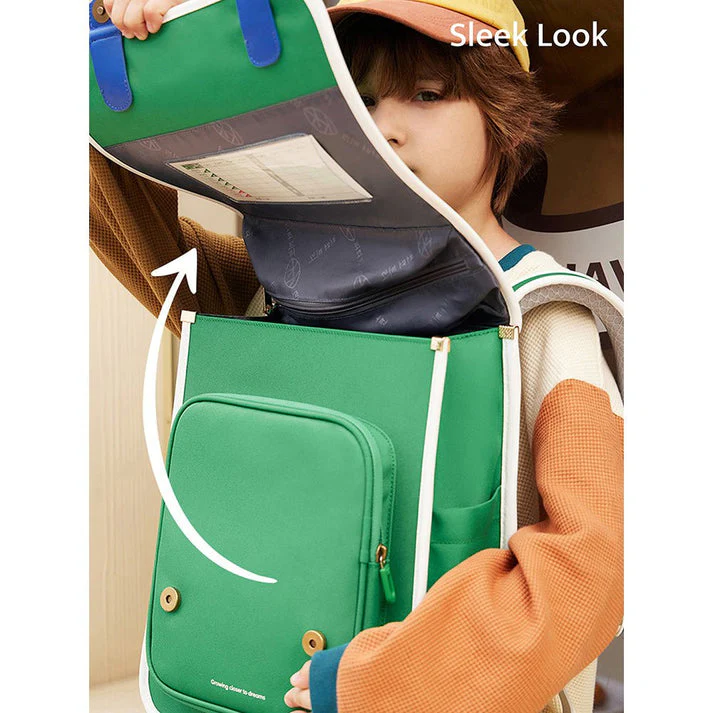 Little Surprise Box Jade Green Rectangle style Backpack for Kids, Large - Image 6