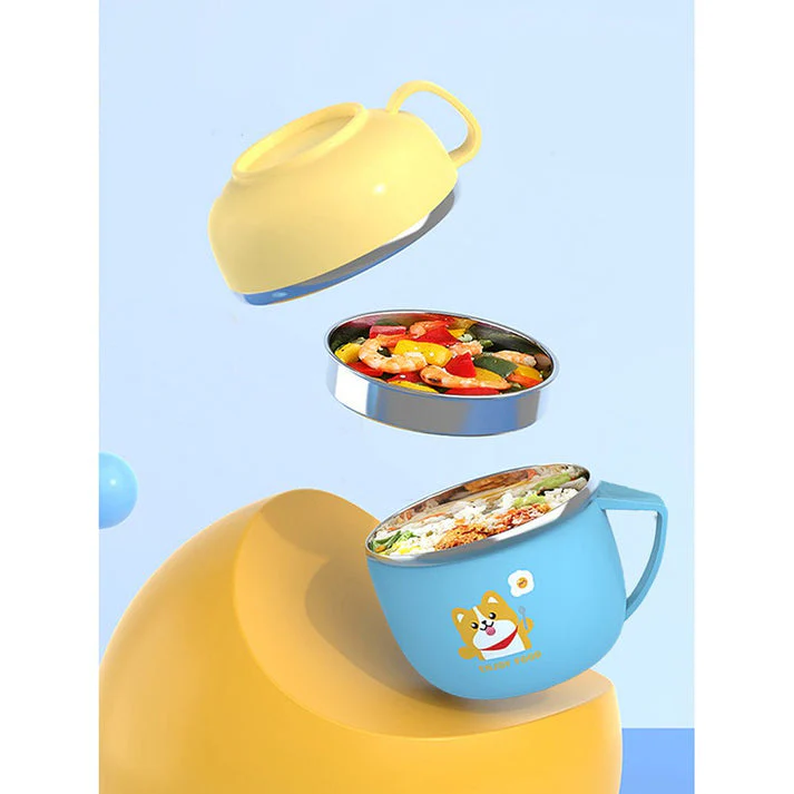 Little Surprise Box Light Blue small size, Foxy Dual Handle Soup and Noodles Lunch Box with matching Cover - Image 5