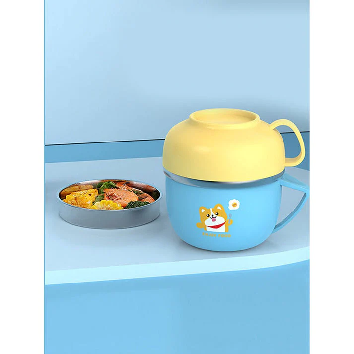 Little Surprise Box Light Blue small size, Foxy Dual Handle Soup and Noodles Lunch Box with matching Cover - Image 8