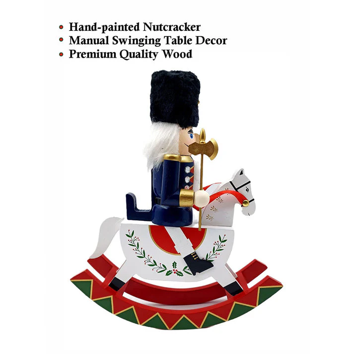 Little Surprise Box,Navy wooden rocking horse Christmas Home and table décor - Image 4