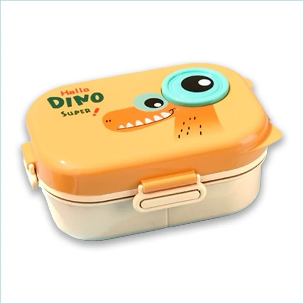 Little Surprise Box, Orange Big Eye Dino 2 decker Lunch Box for Kids - Image 2