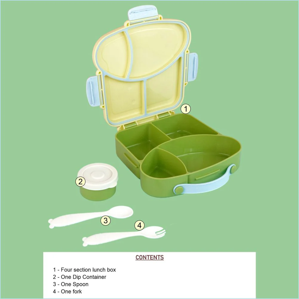 Little Surprise Box, Pastel Mint Bread slice Fun themed Kids Lunch Box/Tiffin Box - Image 6