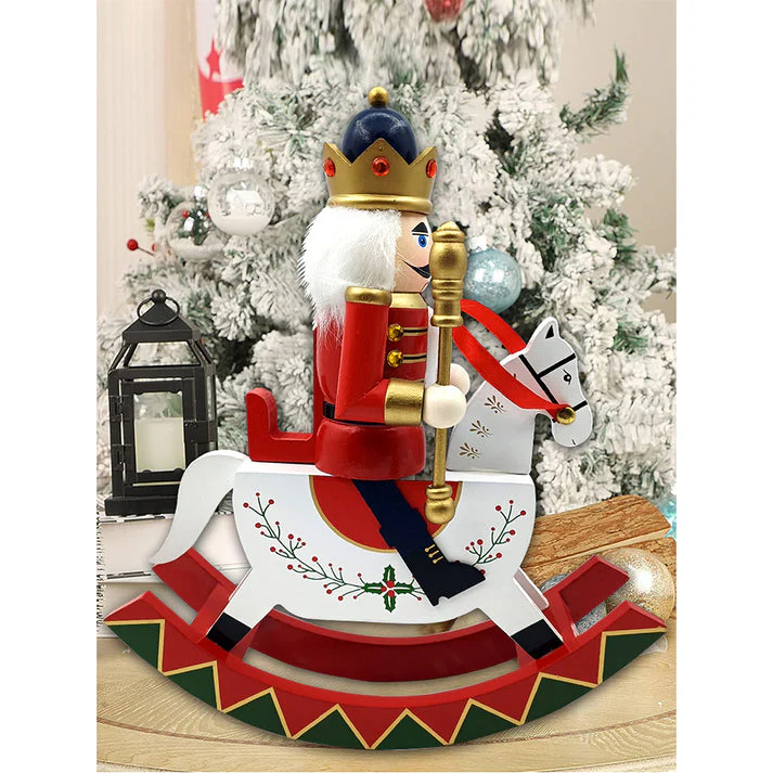 Little Surprise Box,Red wooden rocking horse Christmas Home and table décor - Image 2