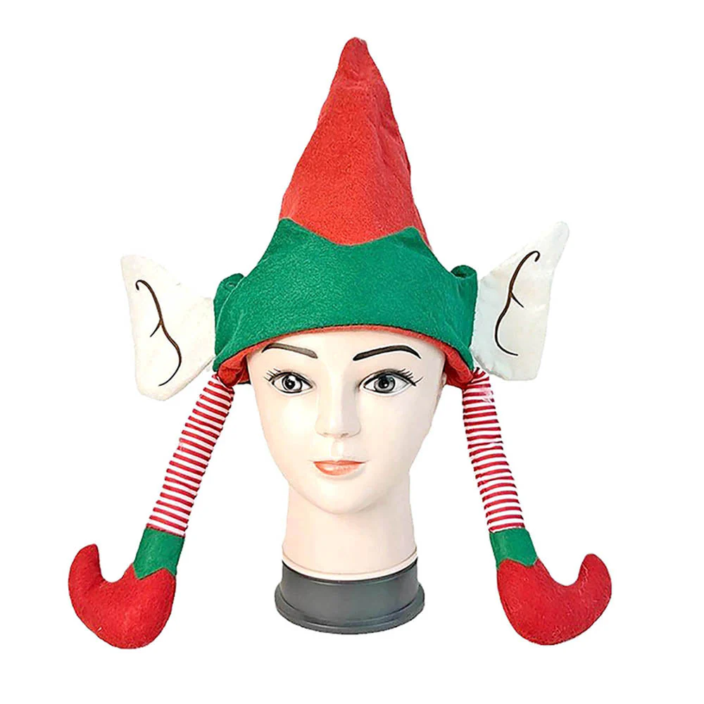 Long Elf Legs & Ears Felt Christmas Party Hat - Image 6