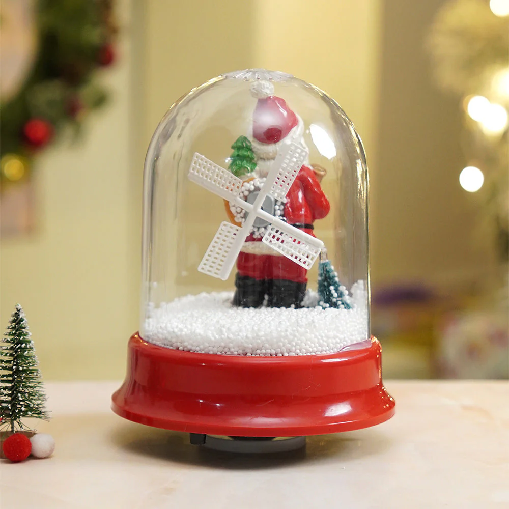 Lucky Sack& Bell Santa , Musical Snow Globe Dome Christmas Décor and Decoration. - Image 4