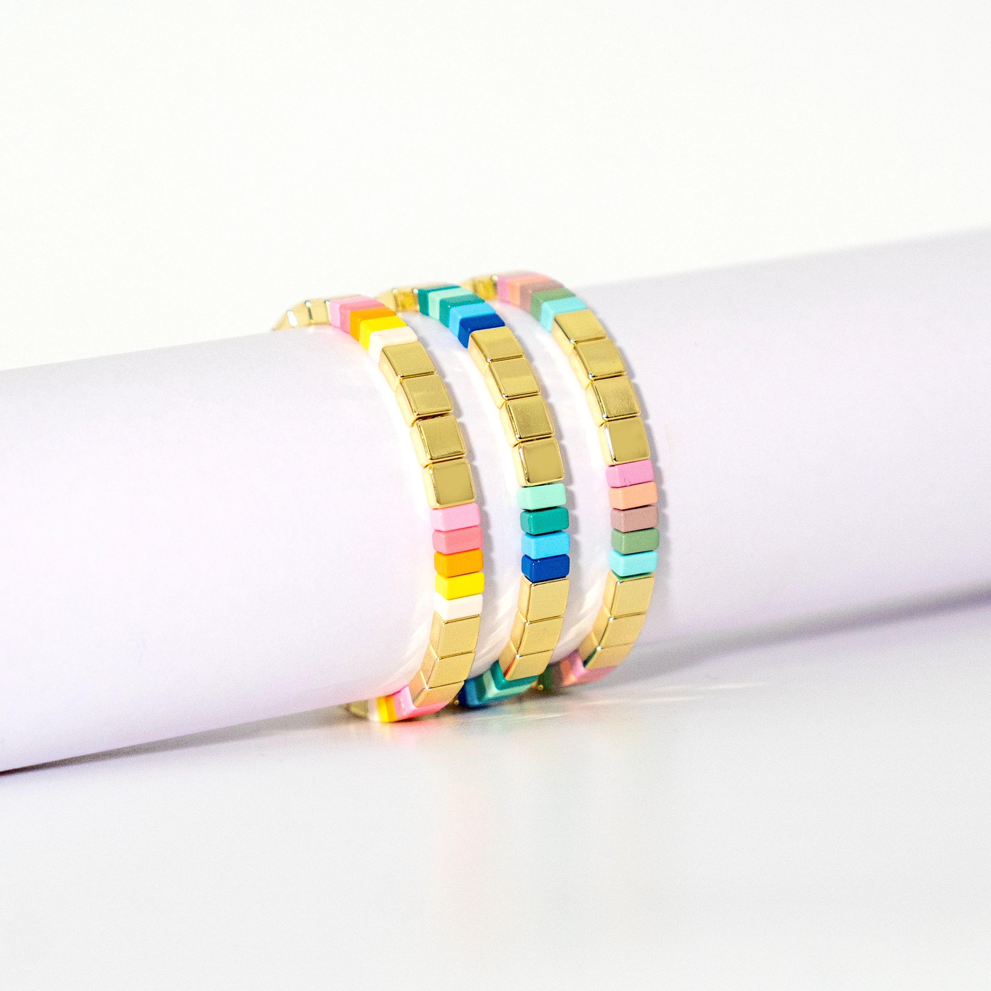 Luminous Enamel Bracelet | Teal & Gold - Image 3
