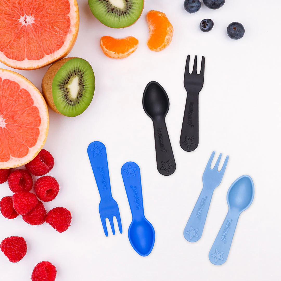 Lunch Punch Fork and Spoon Set - Blue - Image 3