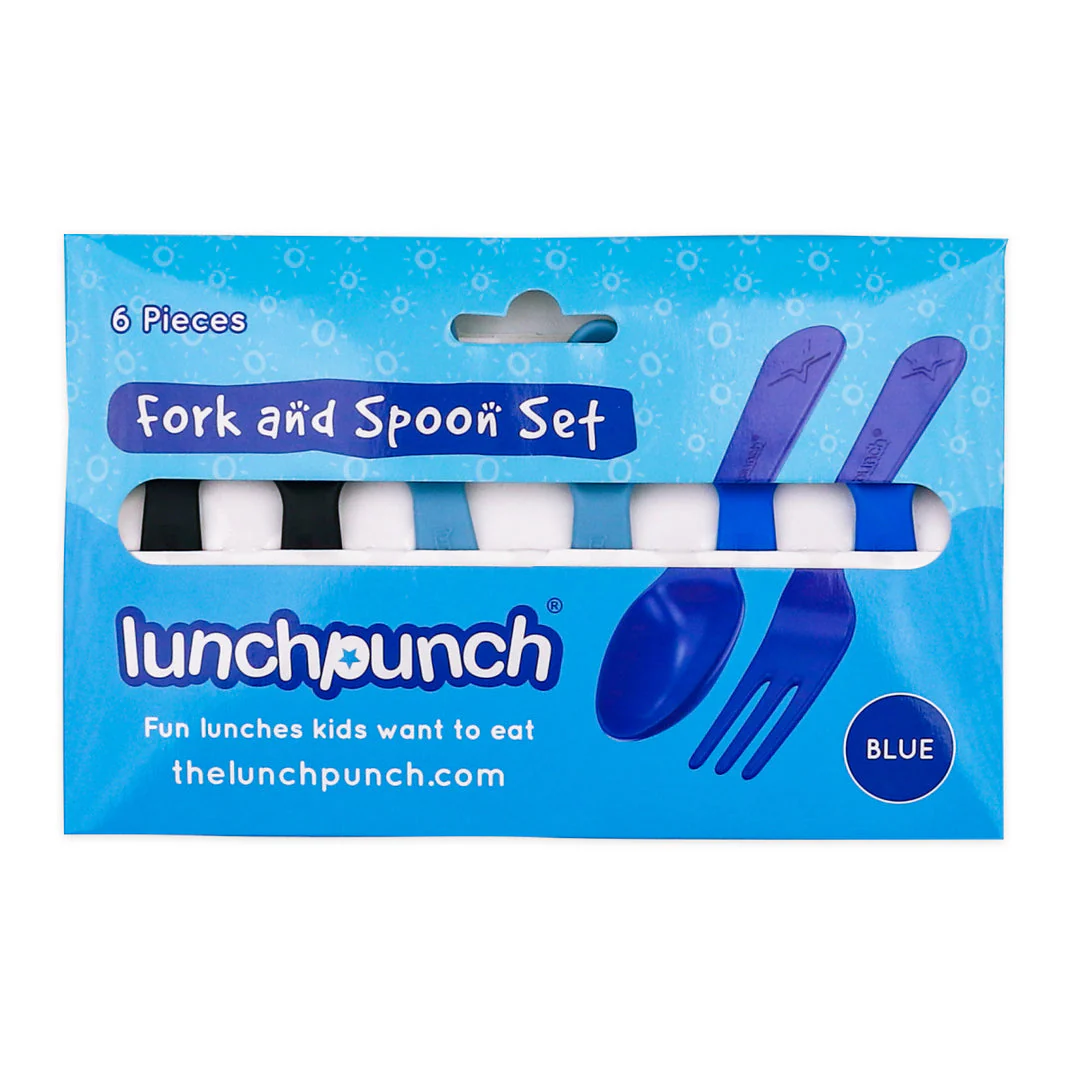 Lunch Punch Fork and Spoon Set - Blue - Image 5