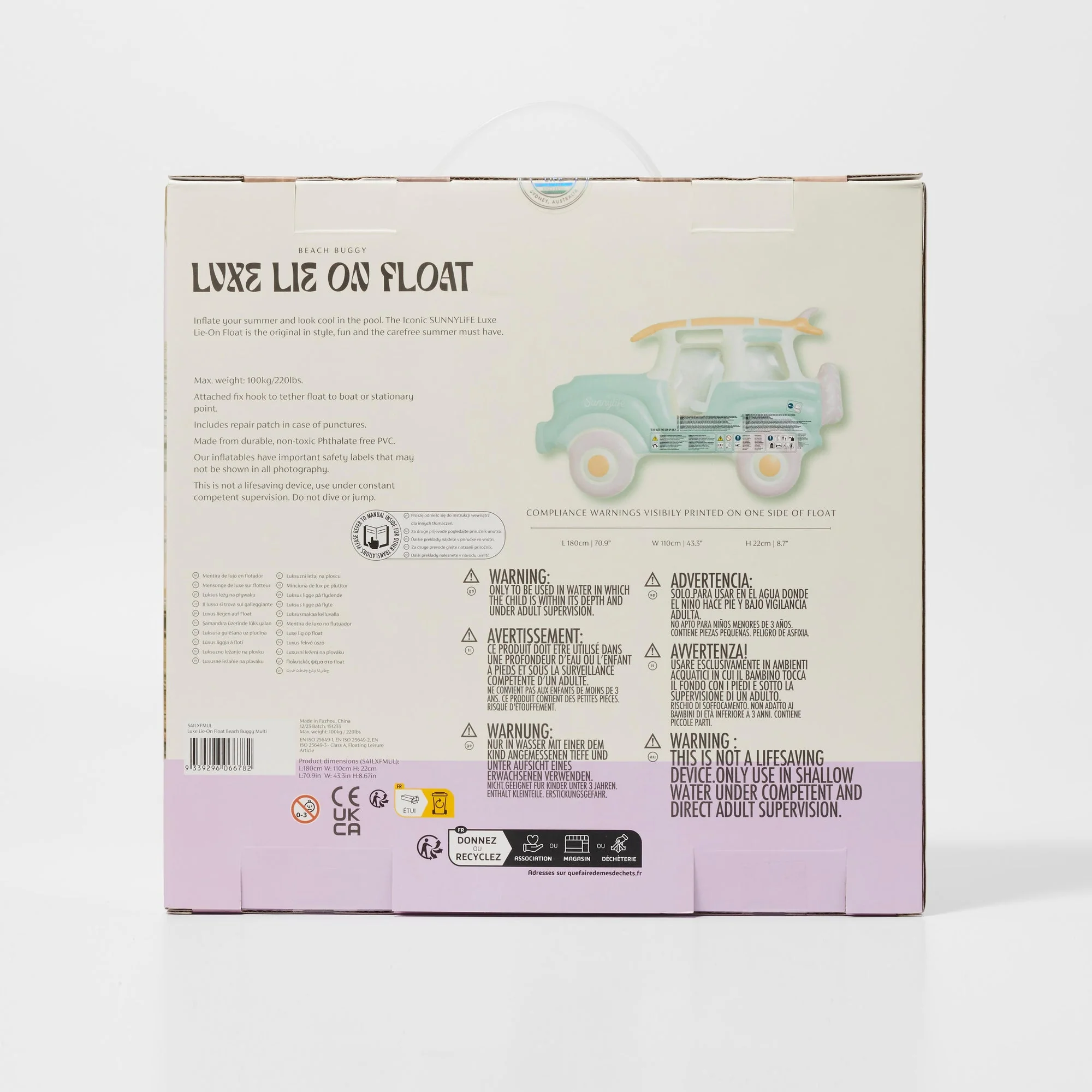 Luxe Lie-On Float Beach Buggy Multi - Image 5