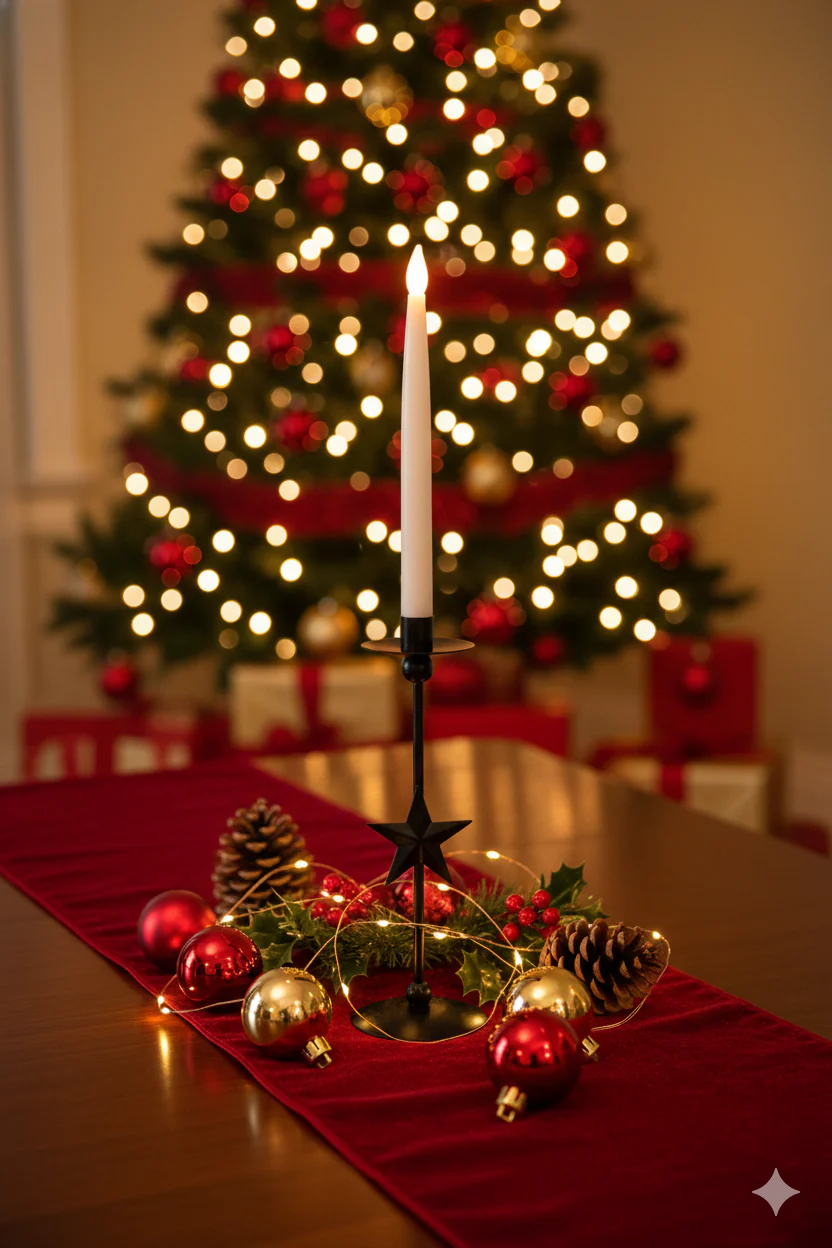 MADALINA, tall midnight Star Taper Candle Holder by SWEN - Image 2