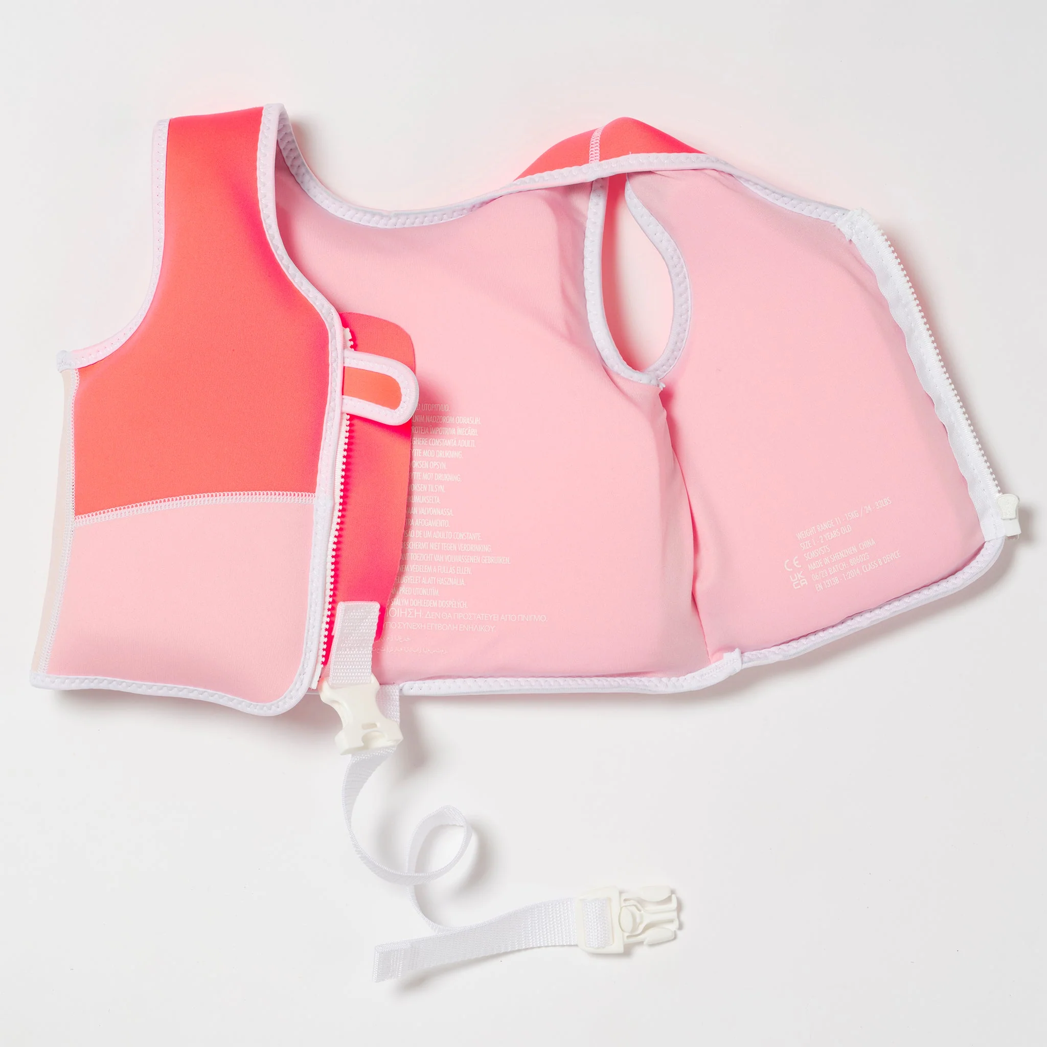Melody the Mermaid Swim Vest 1-2 Neon Strawberry - Image 5