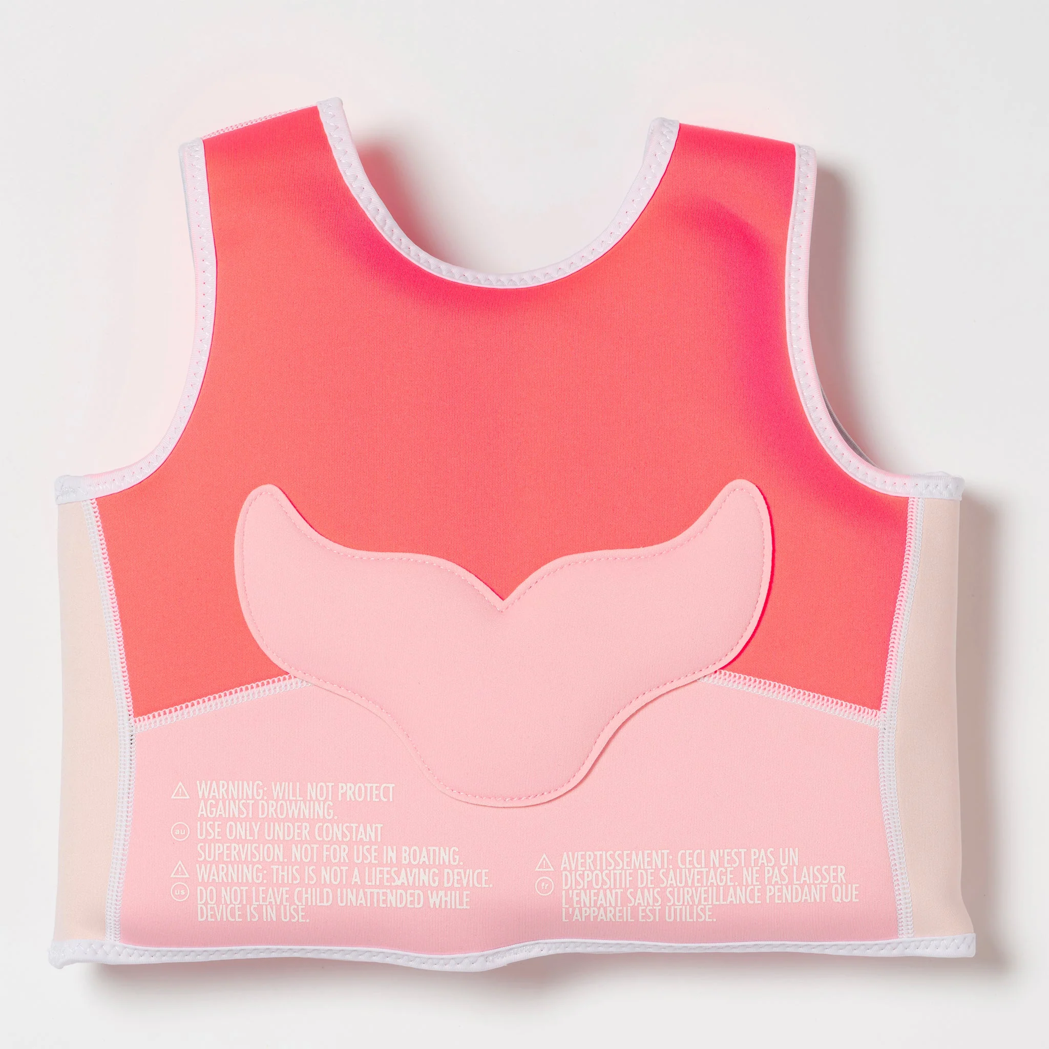 Melody the Mermaid Swim Vest 2-3 Neon Strawberry - Image 3