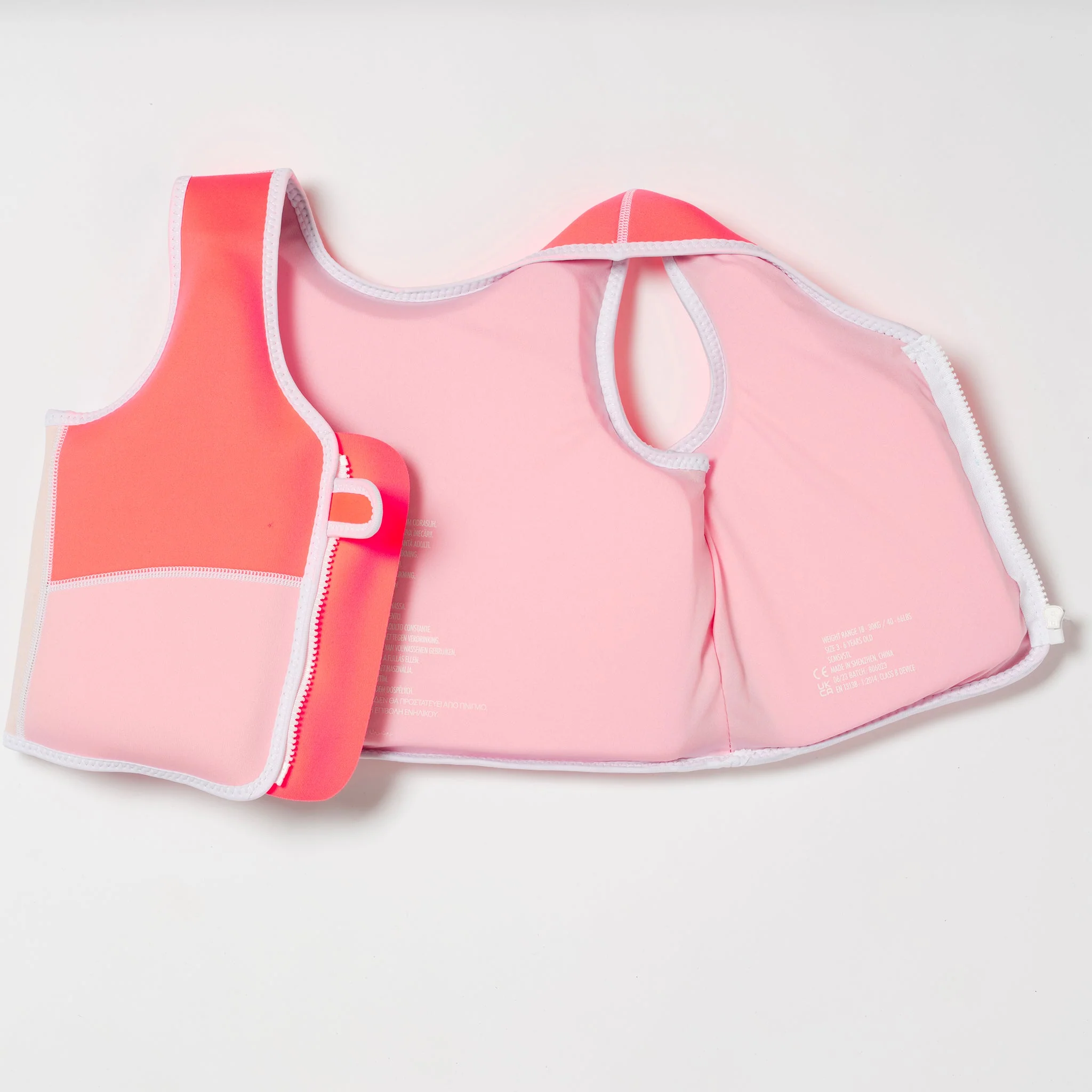 Melody the Mermaid Swim Vest 3-6 Neon Strawberry - Image 4