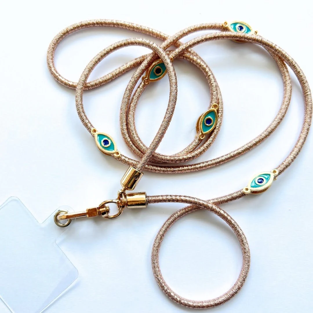 Metallic Crossbody Lanyard- Rose Gold - Image 3