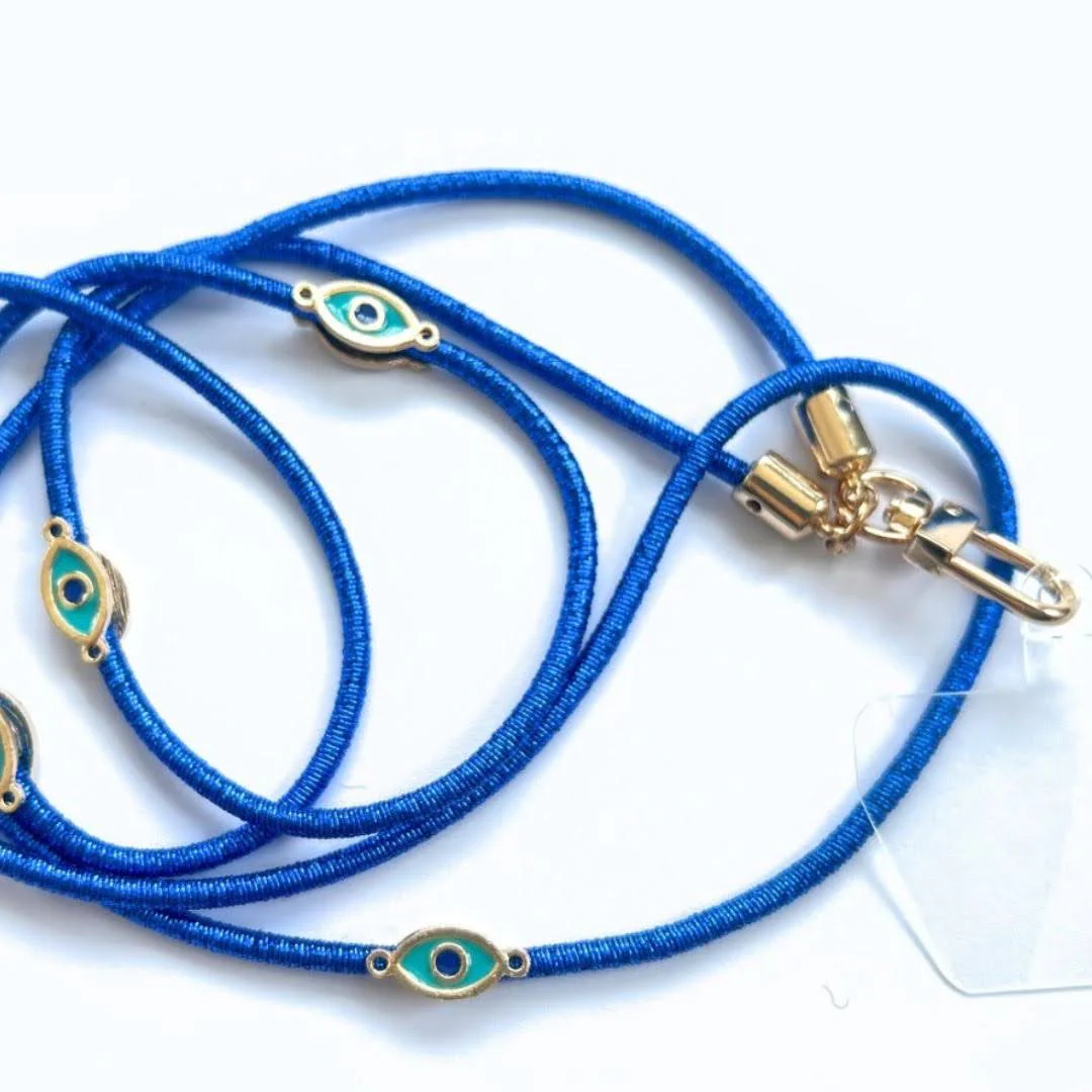 Metallic Crossbody Lanyard- Royal Blue - Image 4