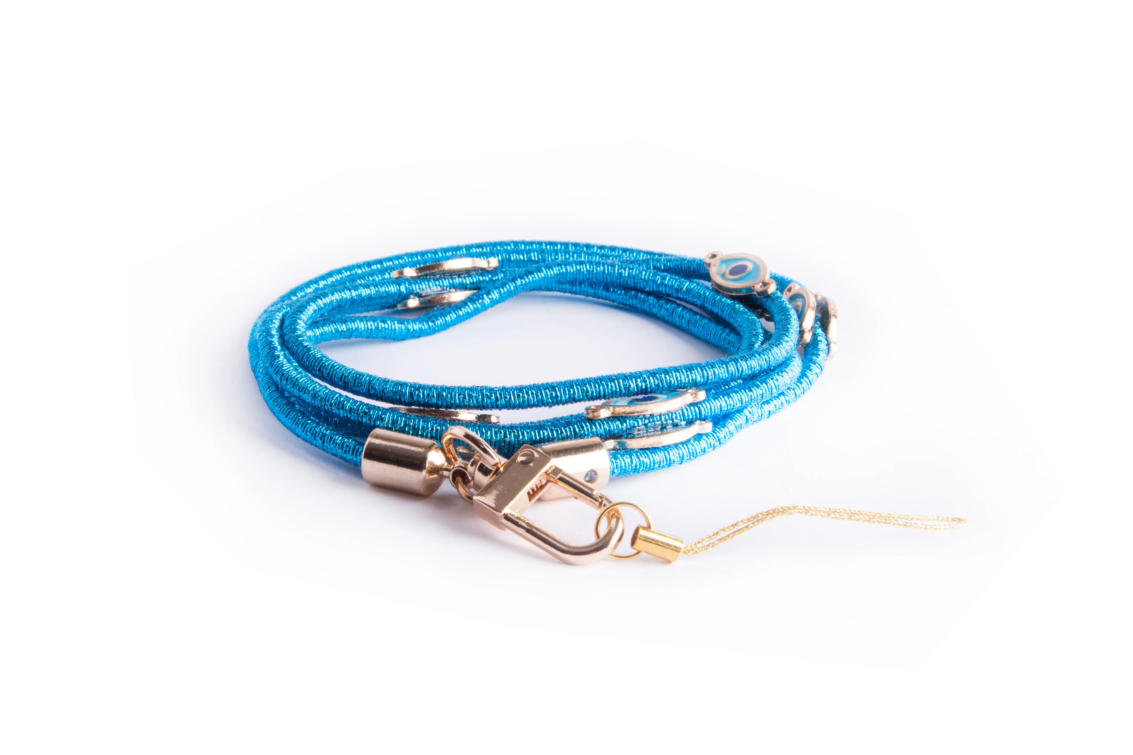 Metallic Crossbody Lanyard- Turquoise - Image 3