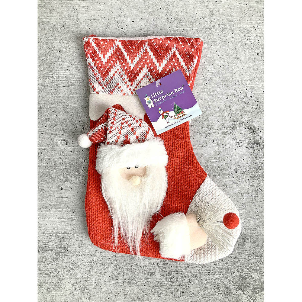 Mini Snowflake Santa Christmas Stocking, 10 inches - Image 3