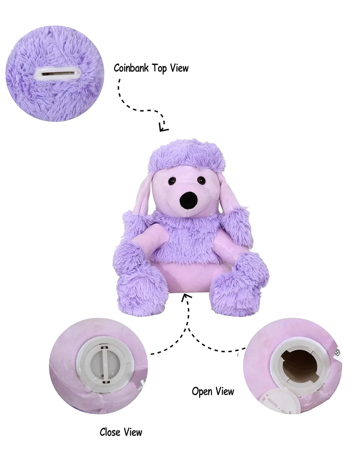 Mirada 25cm Coin Bank Poodle - Lavender - Image 4