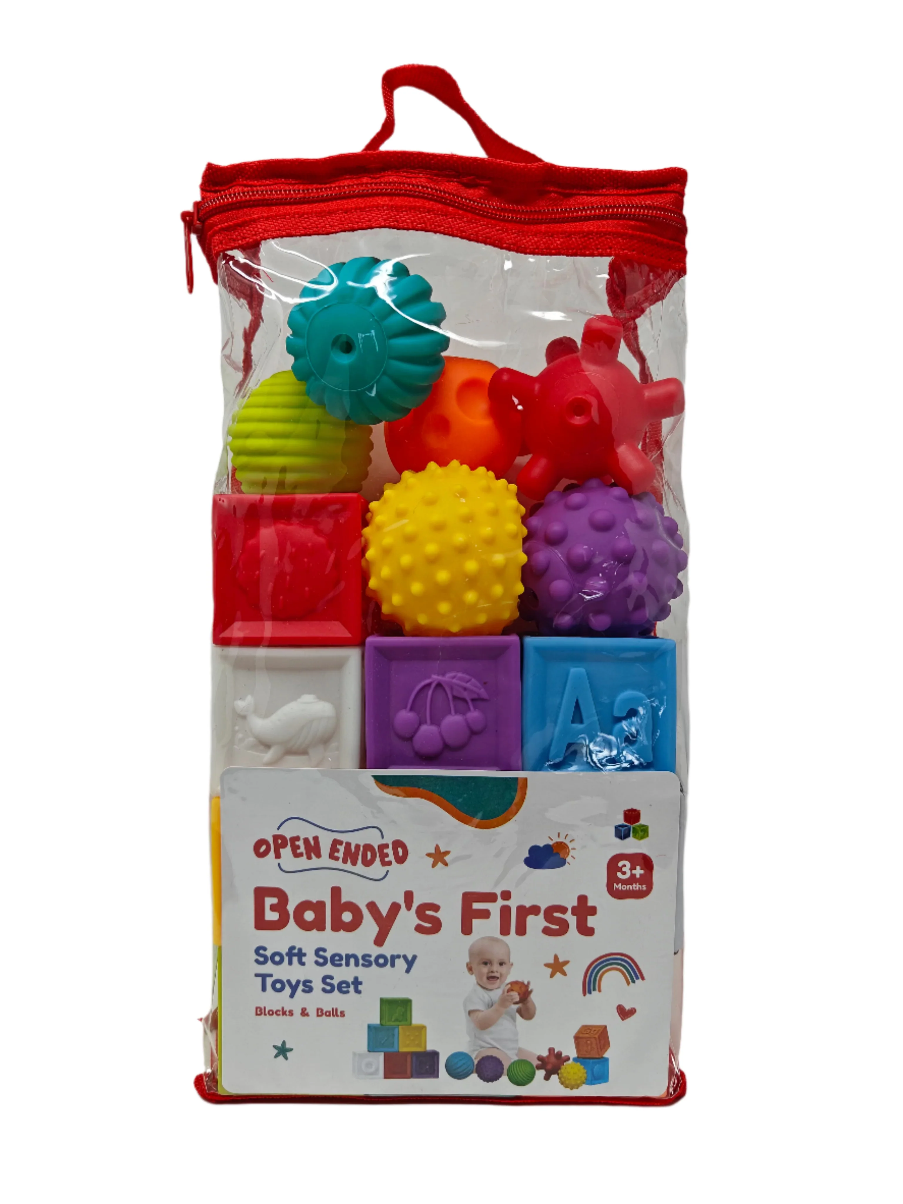 Baby's First Soft Sensory Toy Set -Balls & Blocks (14 Pieces) - Image 4