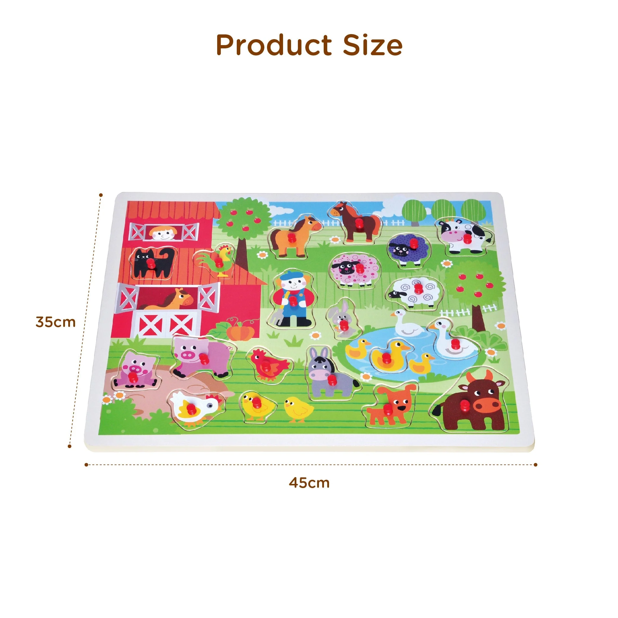 Open Ended Giant Peg Puzzle - Farm Animals - Image 3