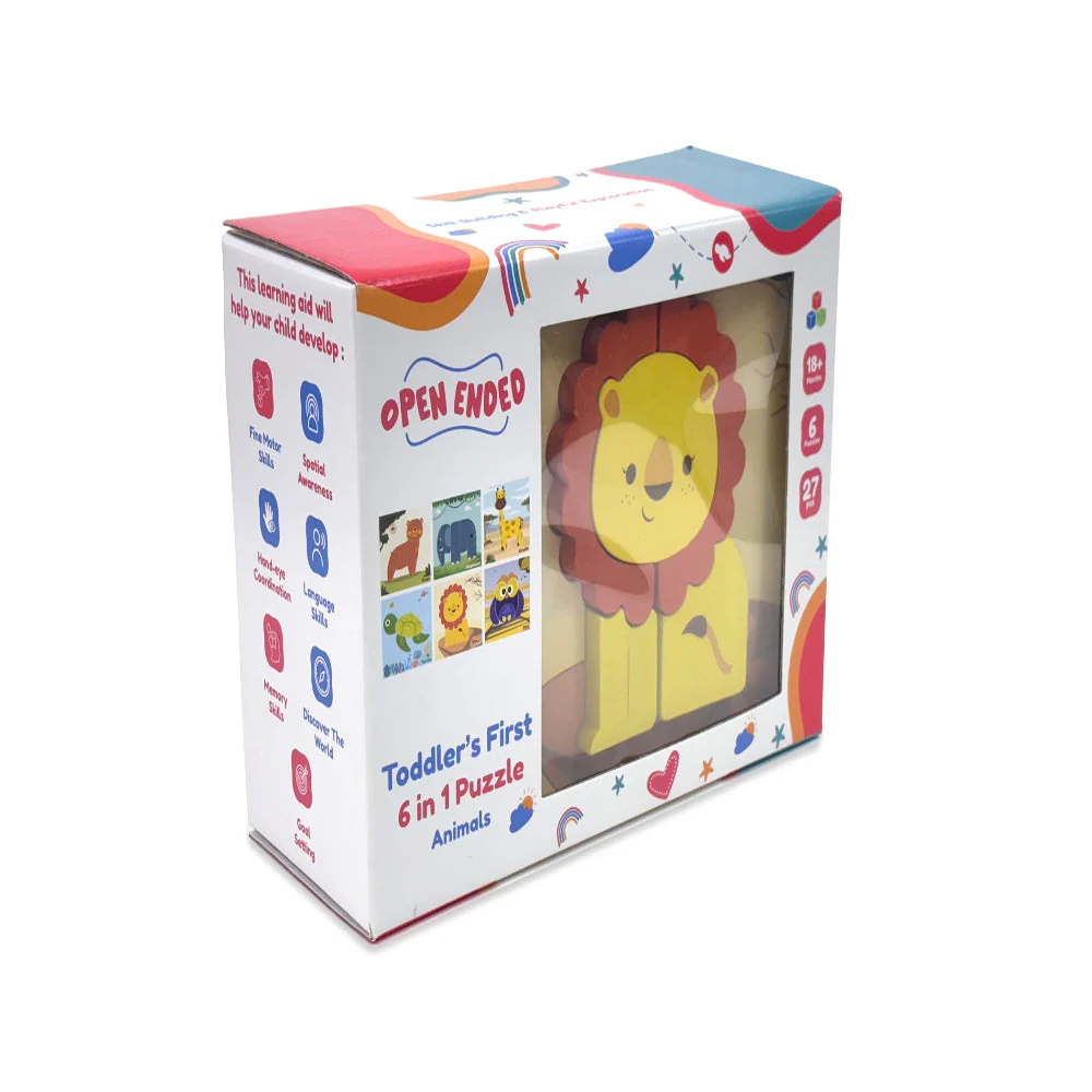 Open Ended Toddler's First 6 In 1 Puzzle  - Animals (6 puzzles, 27 pcs) - Image 18