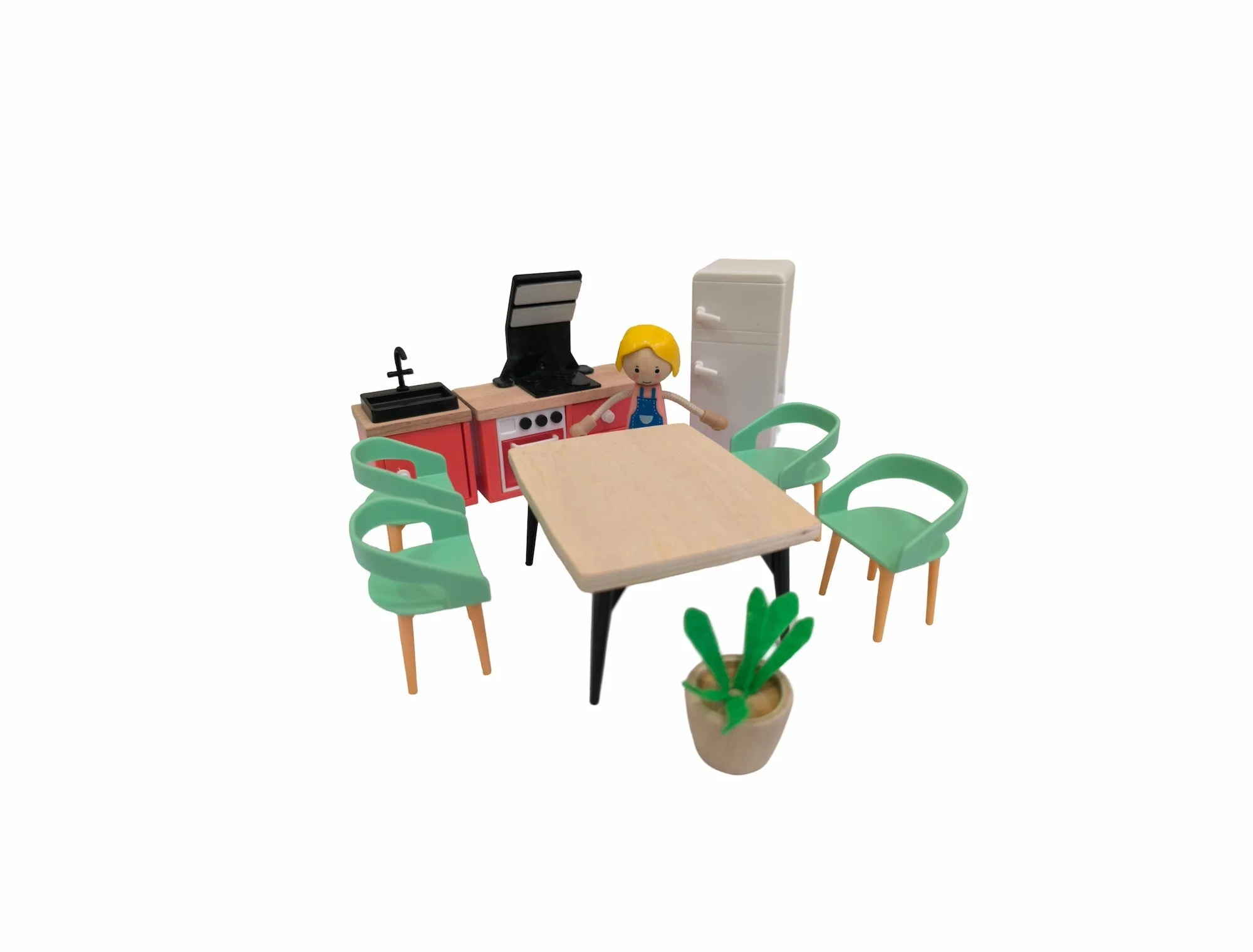 Open Ended Wooden Dollhouse - Modern Villa - Image 7