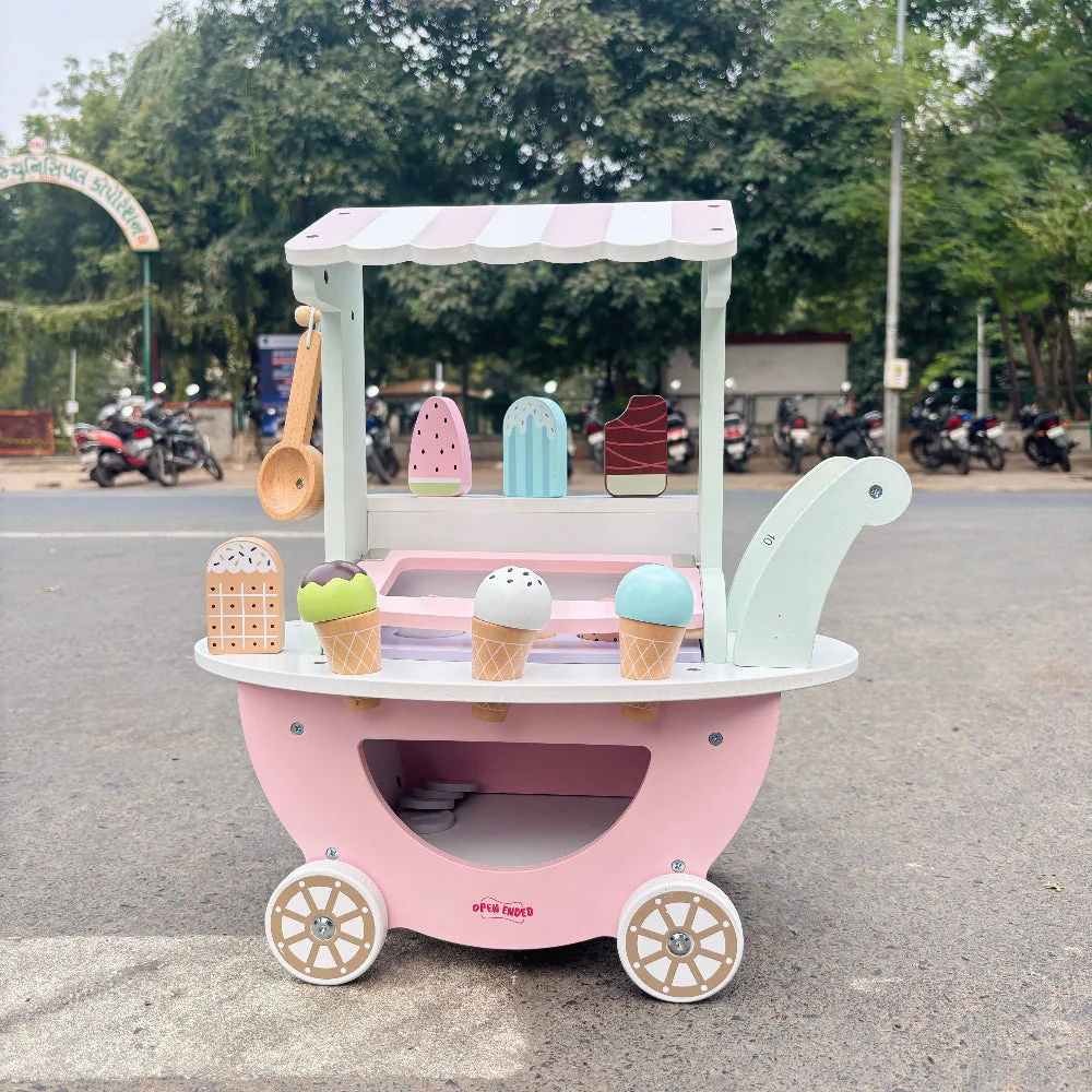 Open Ended Wooden Ice Cream Cart - Image 5