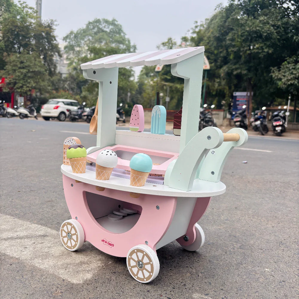 Open Ended Wooden Ice Cream Cart - Image 6
