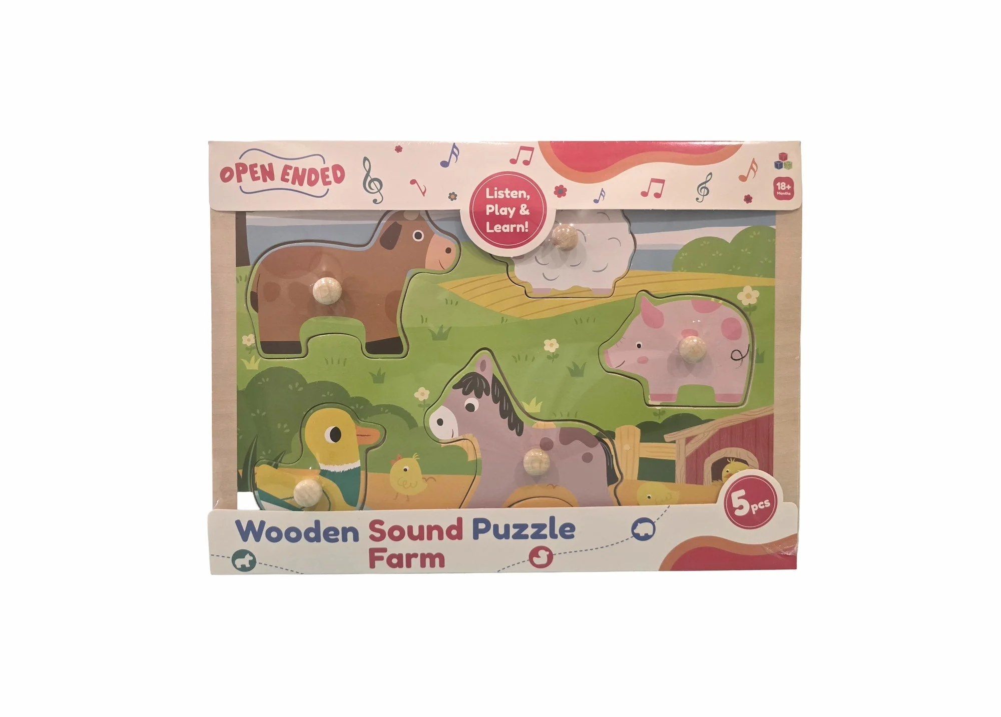 Open Ended Wooden Sound Puzzle - Farm - Image 4