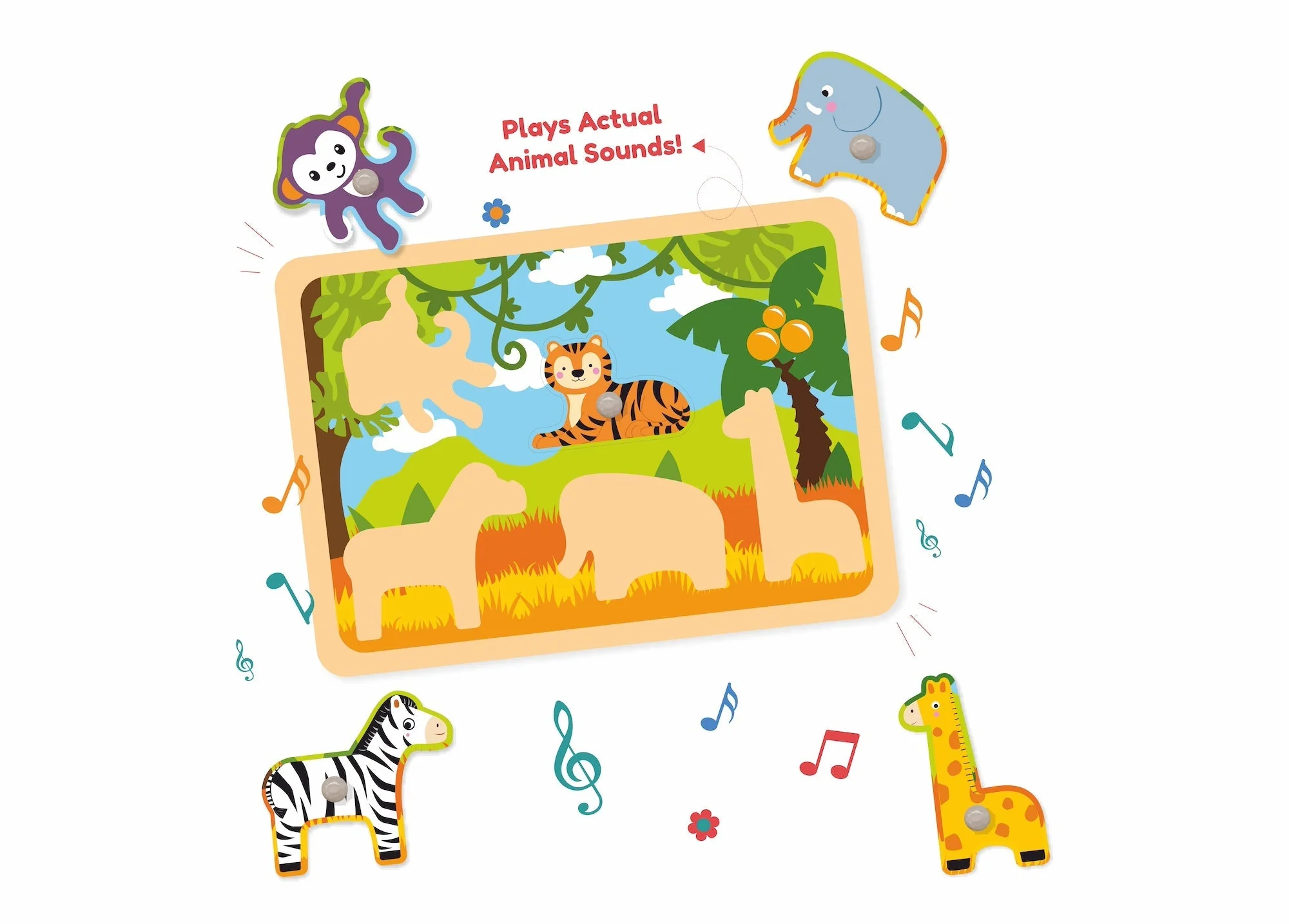 Open Ended Wooden Sound Puzzle -  Jungle - Image 2