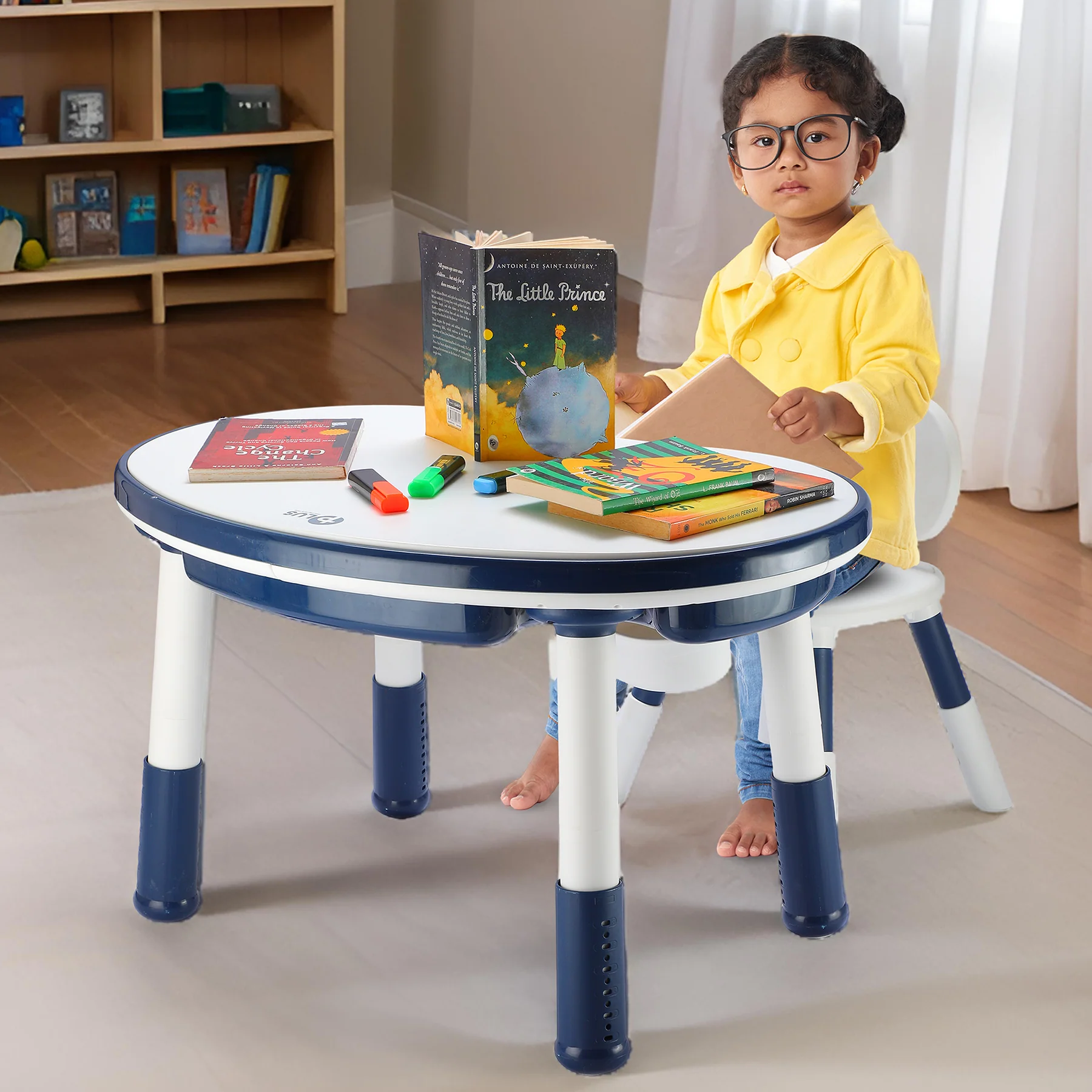 OPlus Blocks cum Sensory Table with chair - Blue color - Image 2