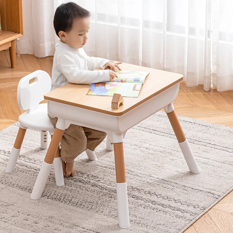 OPlus Multipurpose Study table with wooden top and 2 pen holders and 1 Chair - Image 4