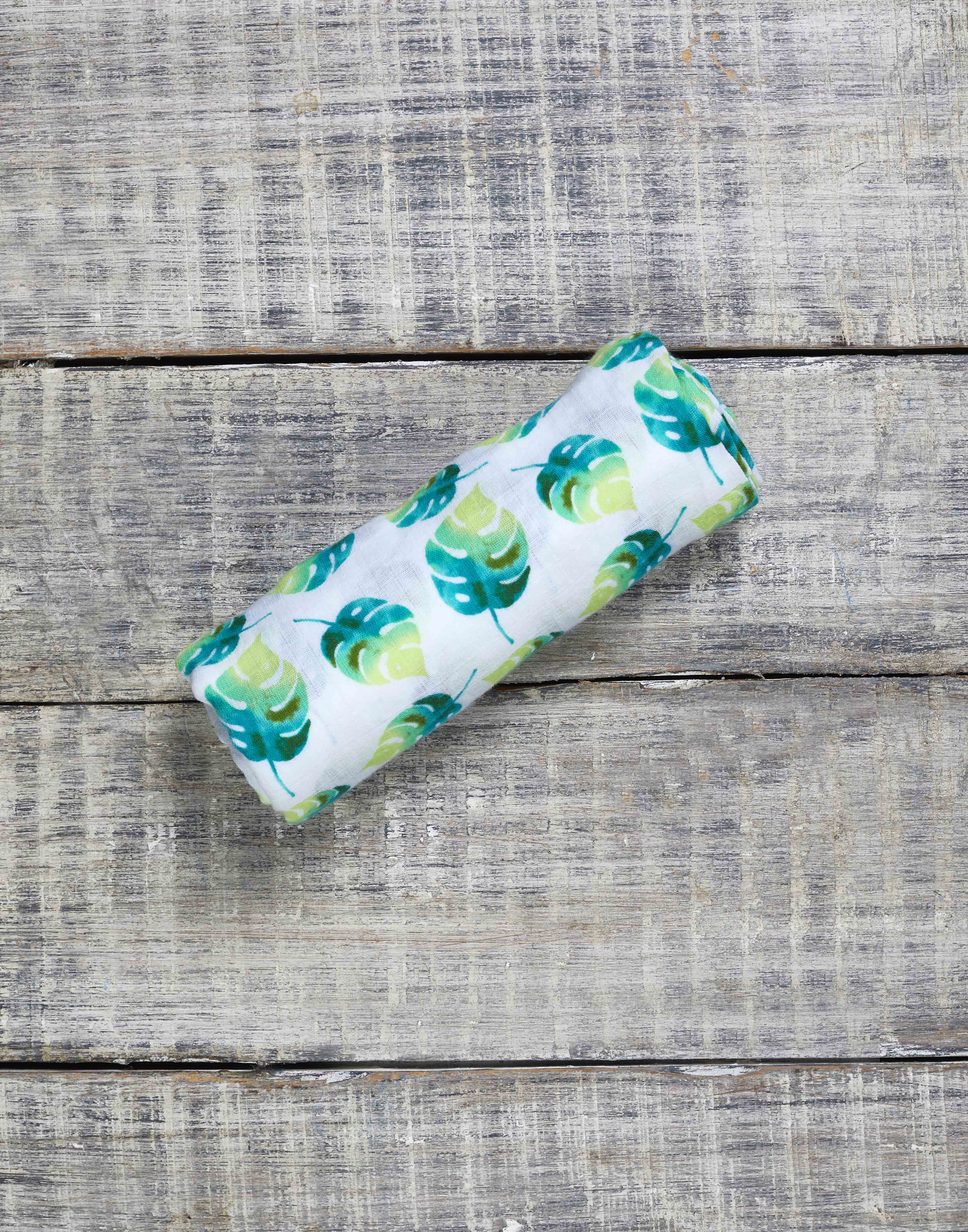 Organic Muslin Swaddle - Leaf - Image 5