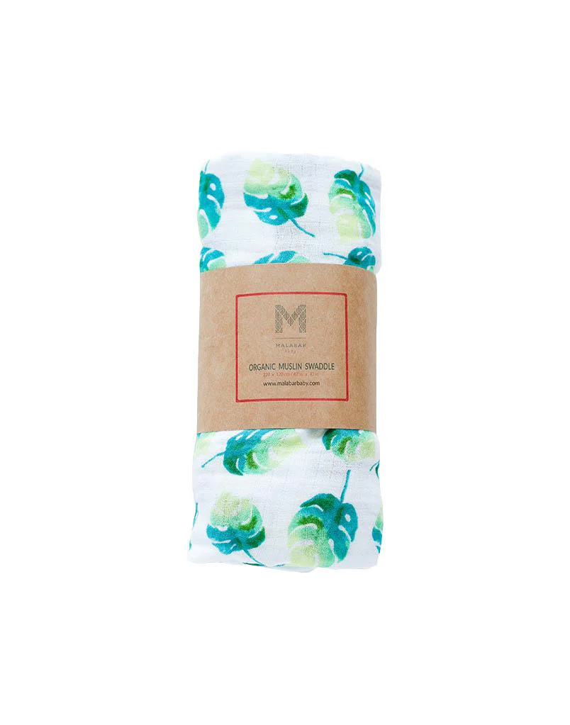Organic Muslin Swaddle - Leaf - Image 6