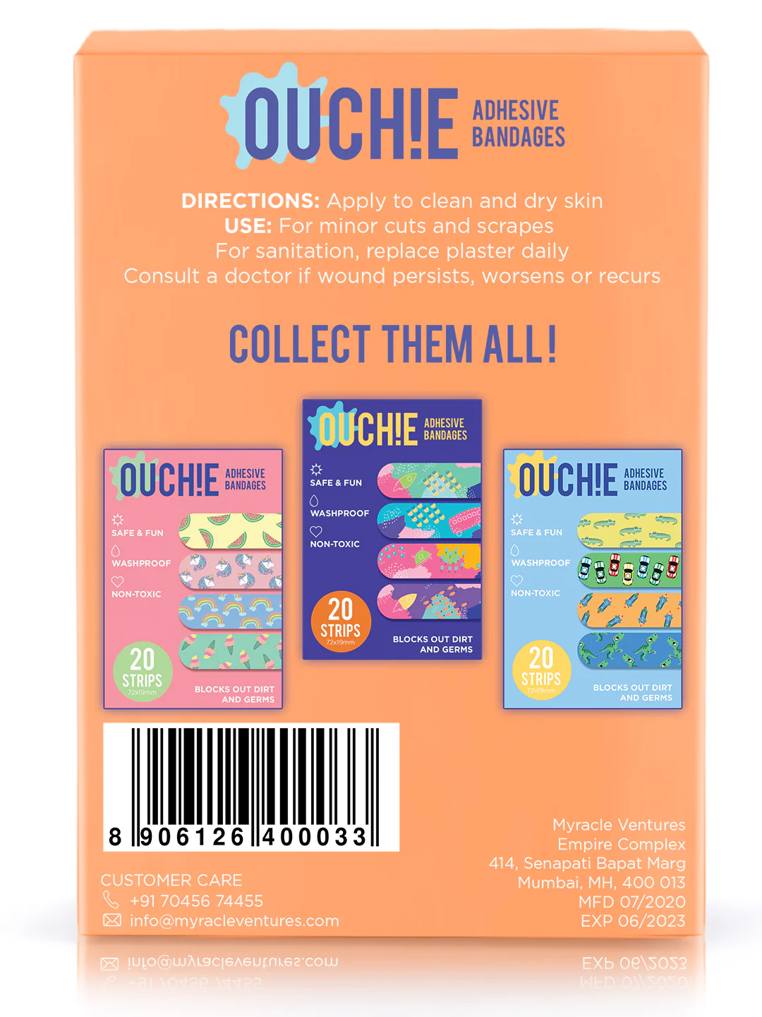 Ouchie Kids Bandages Pack of 20 - Orange - Image 4