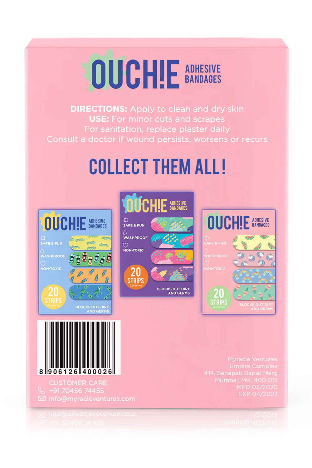 Ouchie Kids Bandages Pack of 20- Pink - Image 2