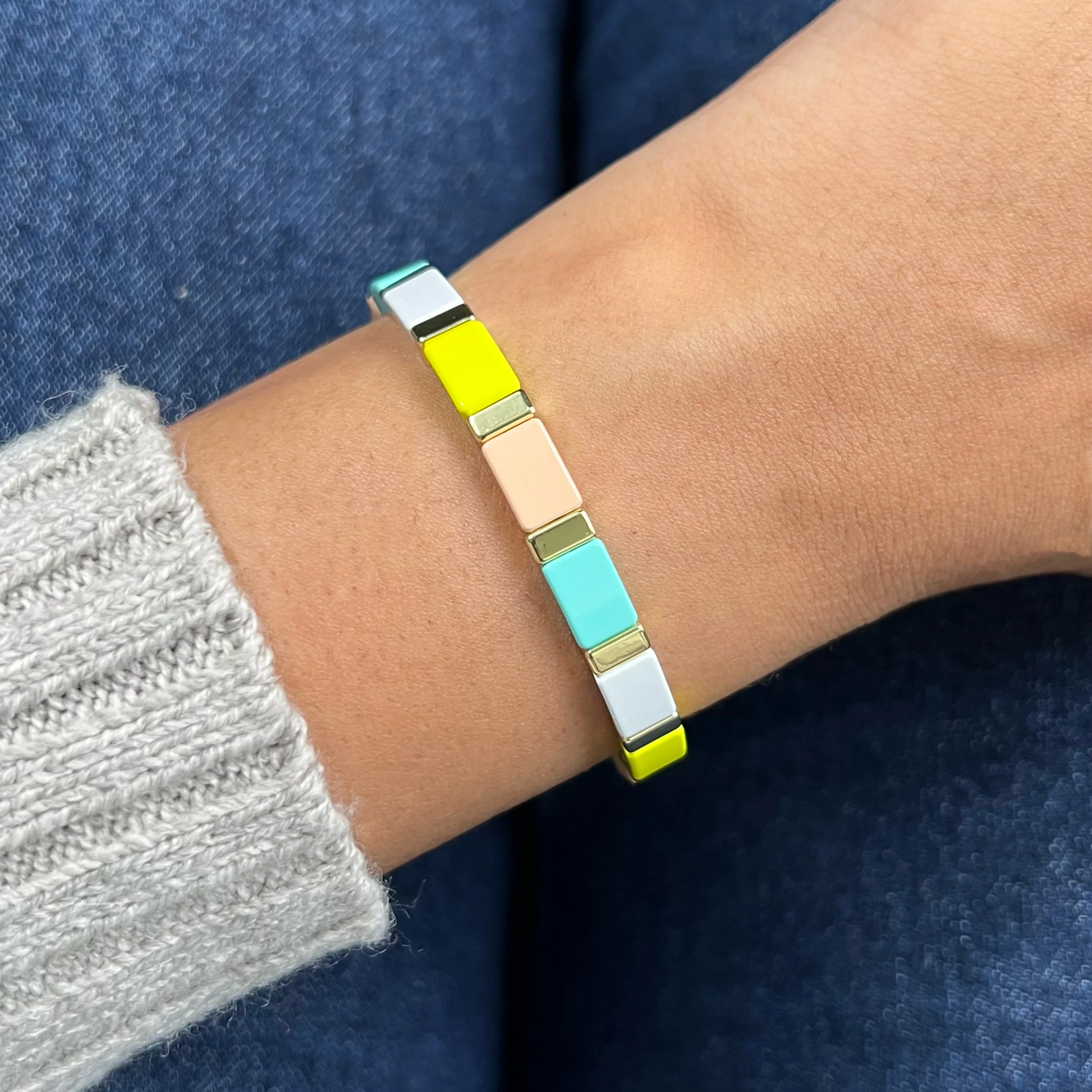 Party Enamel Bracelet | Pastel Peach - Image 2