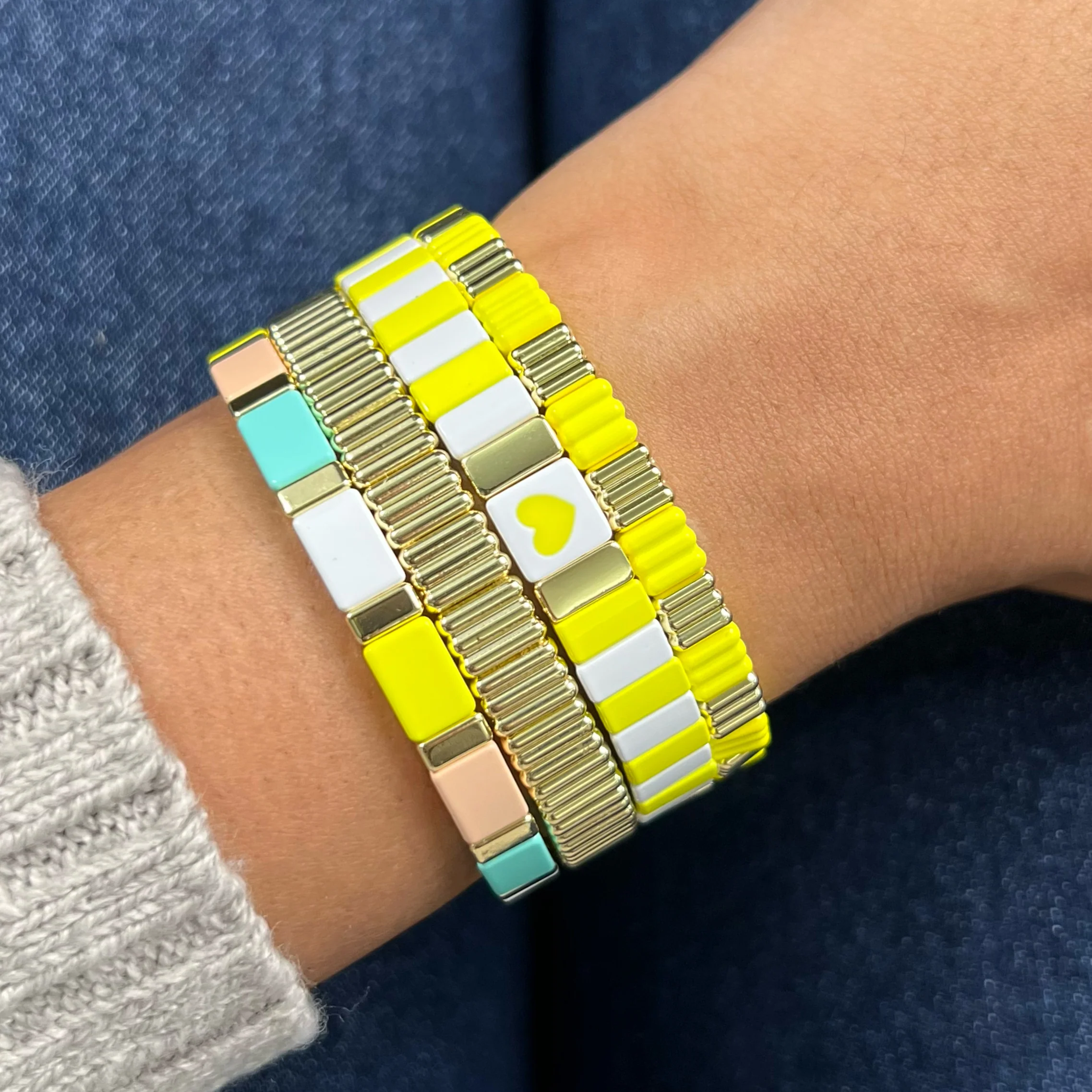 Party Enamel Bracelet | Pastel Peach - Image 3