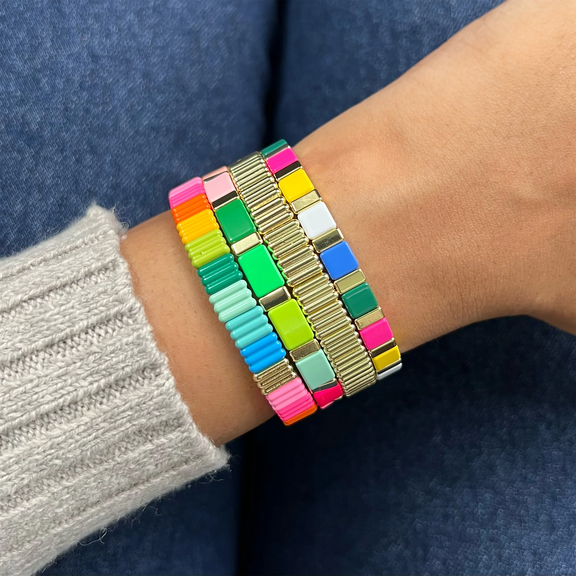 Party Enamel Bracelet | Pop Green - Image 3
