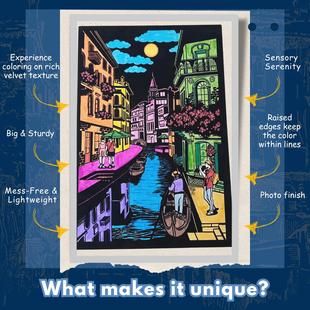 PEPPLAY VELVET COLOURING POSTERS - CITY ON WATER - Image 3
