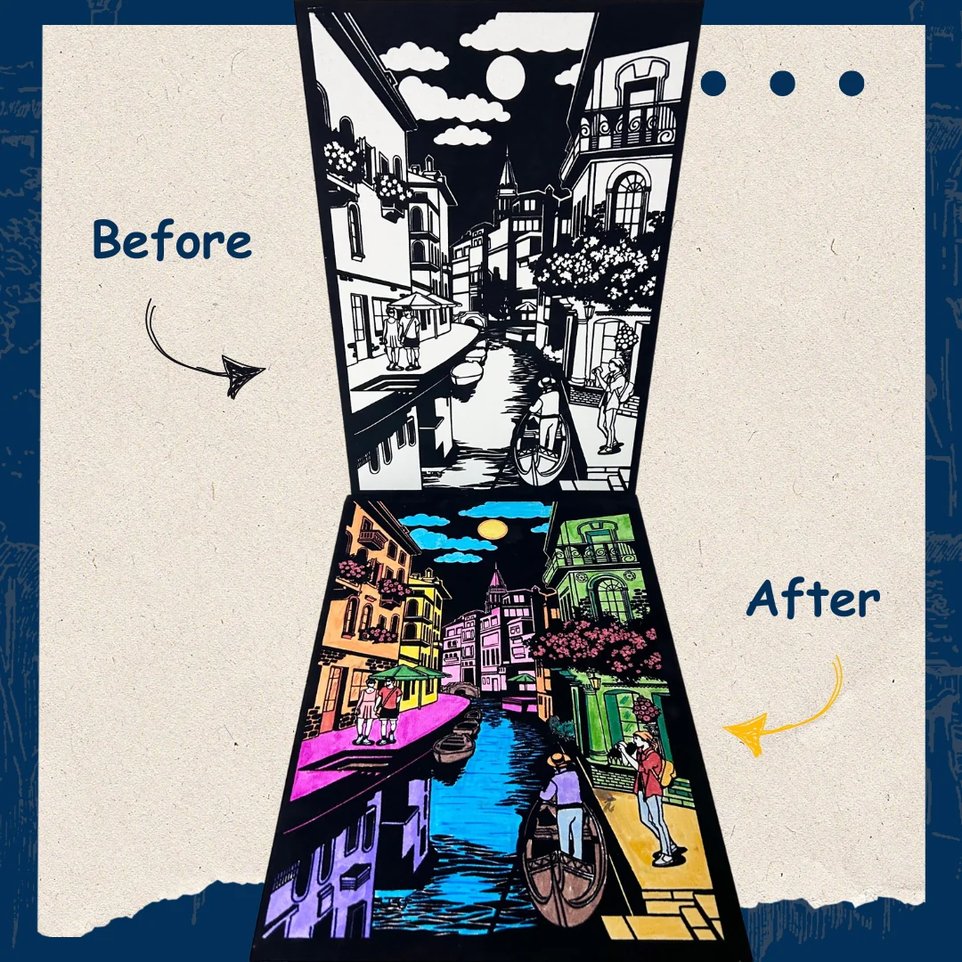 PEPPLAY VELVET COLOURING POSTERS - CITY ON WATER - Image 4