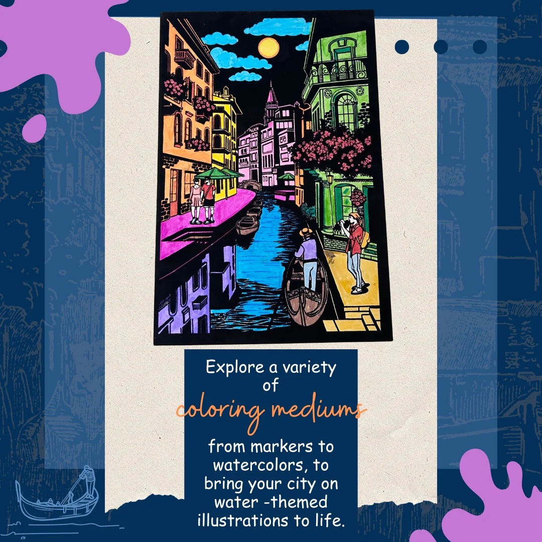 PEPPLAY VELVET COLOURING POSTERS - CITY ON WATER - Image 6