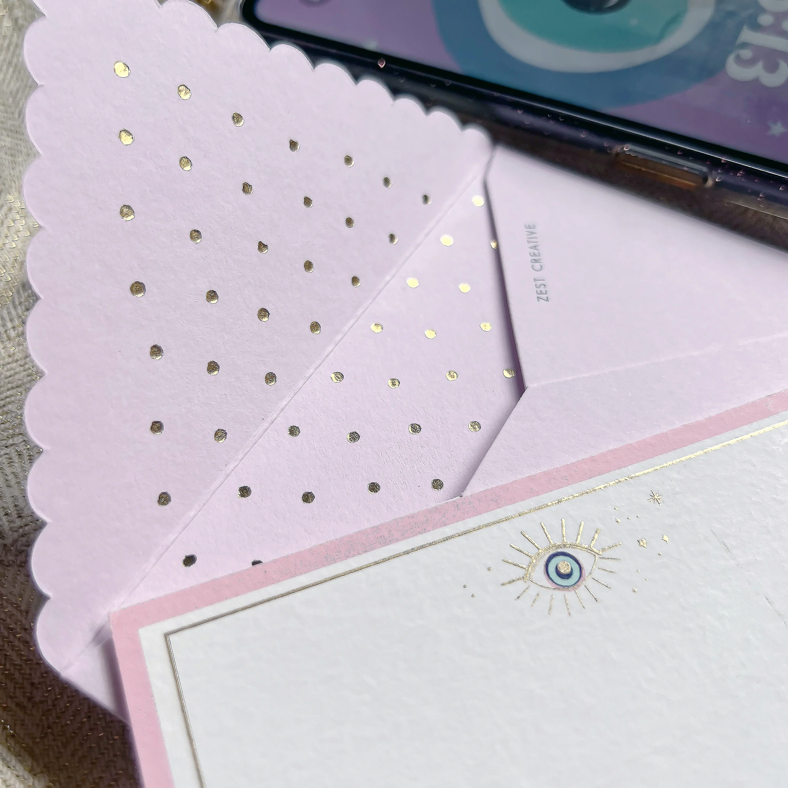 Pink Evil Eye Flat Card - Image 2
