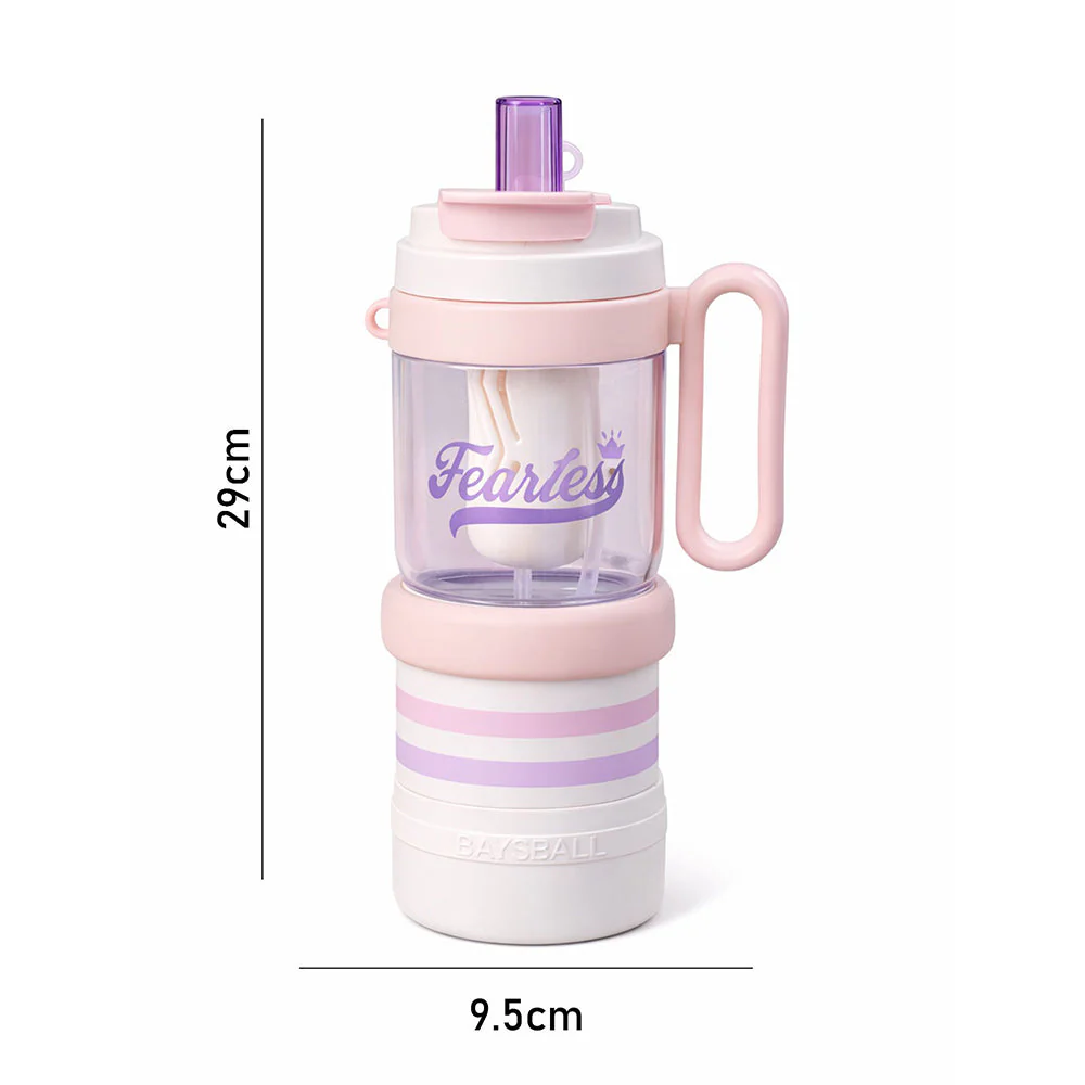 Pink White 4 in one Water Bottle , infuser & mini snack box for teens and Adults, 1000ml - Image 6