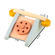 Playbox Clubhouse Telephone Wooden Toy | Rotary Phone Pretend Play Toddler & Kids Baby Toys - Image 2