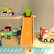 Playbox Drive in-Multilevel Activity Center with Helicopter Pad, Moving Elevator & Rapid Descent Ramps Pretend Play Toy Develops Motor Skills & Creativity - Age 1+ Years - Image 9