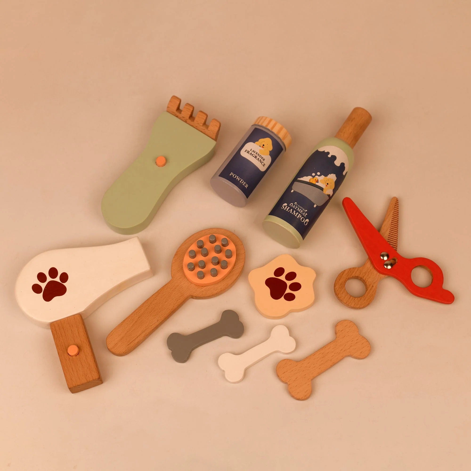 PlayBox Pet Grooming Play Set Wooden Toy | Pretend Play Toddler & Kids Baby Toys - Image 5